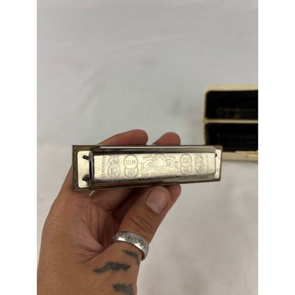 Vintage M. Hohner Marine Band Harmonica Double Reed Diatonic with Case - Picture 8 of 16
